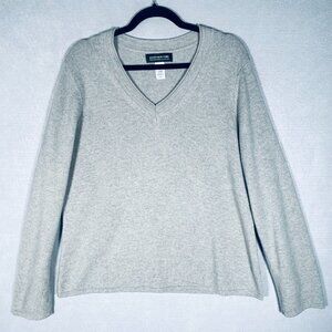 Jones New York Cashmere Sweater Womens XL Gray Pullover Minimalist